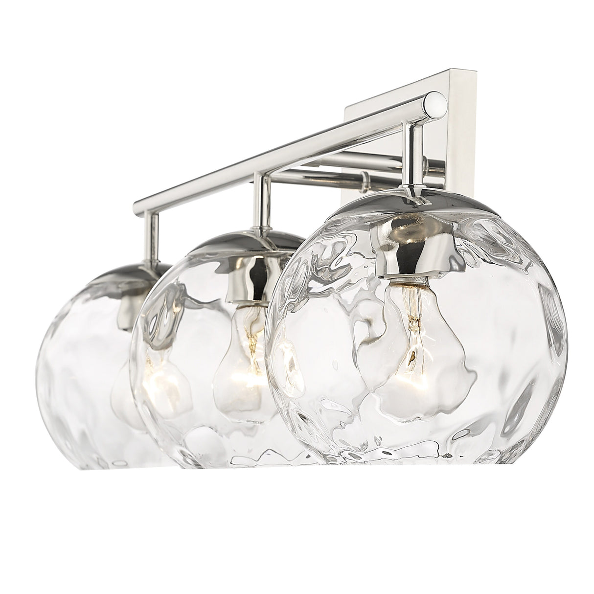 Mackenzie 3-light Polished Nickel Bath/ Vanity Fixture w/ Water Glass