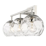 Mackenzie 3-light Polished Nickel Bath/ Vanity Fixture w/ Water Glass