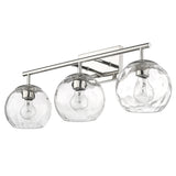 Mackenzie 3-light Polished Nickel Bath/ Vanity Fixture w/ Water Glass