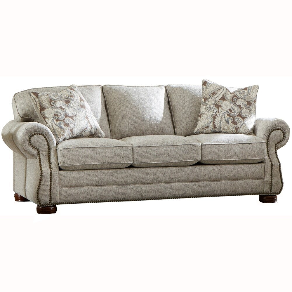 Made in USA Austin Taupe Fabric Sofa Bed, Loveseat and Chair Set