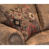 Rancho Rustic Brown Buckskin Fabric Upholstered Sleeper Sofa - 37 x 86 x 40