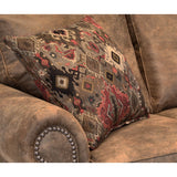 Made in USA Rancho Rustic Brown Buckskin Fabric Sofa Bed and Two Chairs Set