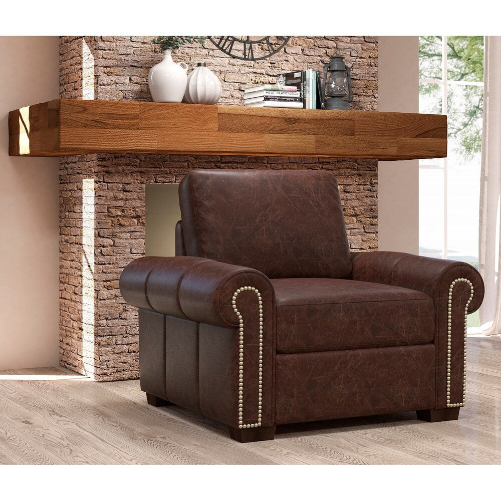 Made to Order Colchester 100% Top Grain Leather Sofa and Two Chairs Set