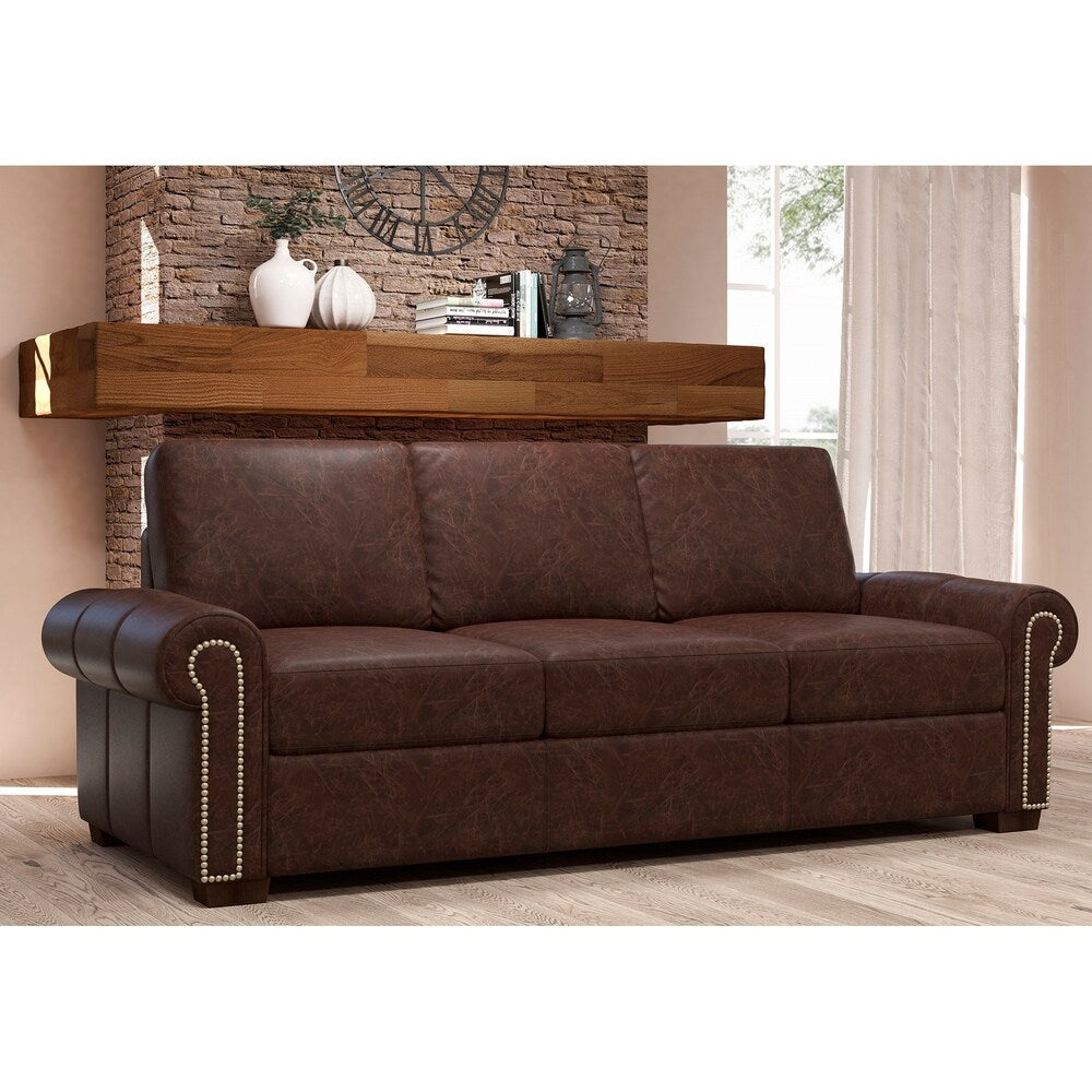 Made to Order Colchester 100% Top Grain Leather Sofa and Two Chairs Set
