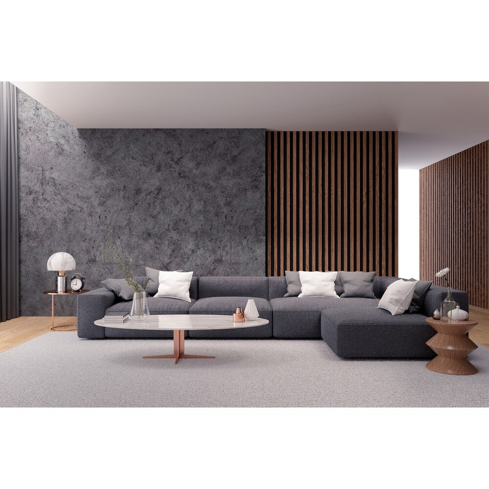 Made to Order Roche Studio Elijah Grey Fabric Sectional Sofa - 38 x 122 x 65 x 30