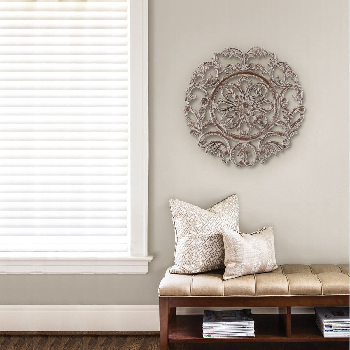 MH London - All Season Wall Decor Medallion Lassi (24" Round) - Grey