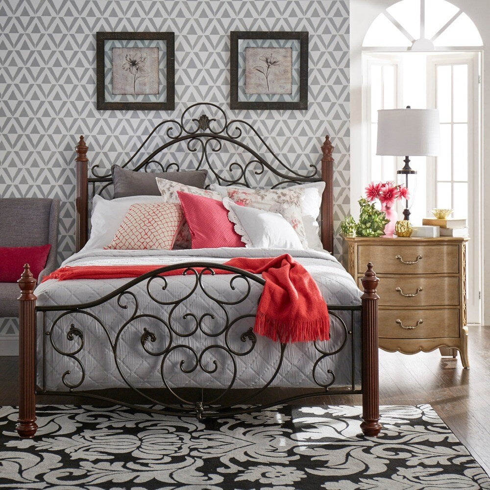 Madera Graceful Scroll Bronze Iron Metal Bed by iNSPIRE Q Classic