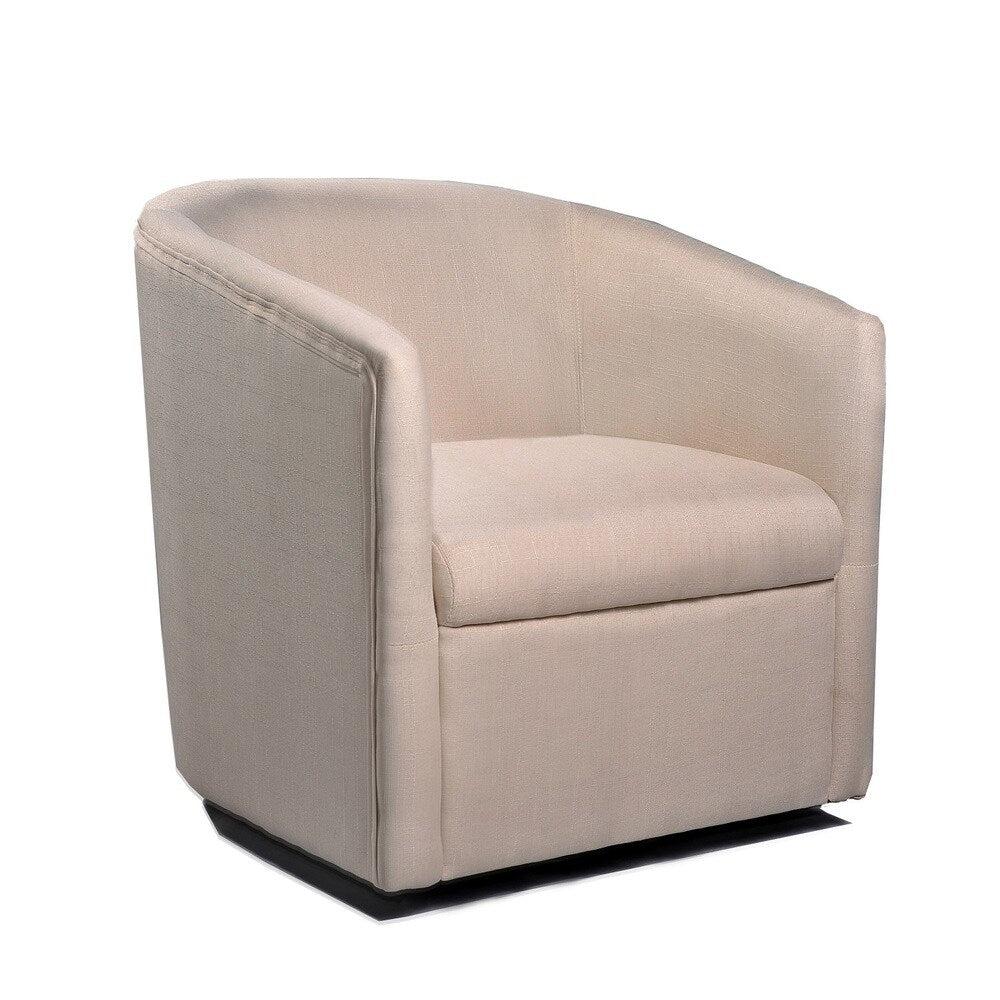 US Pride Furniture Madge Grey/Beige Fabric/Foam/Wood Contemporary Swivel Accent Chair