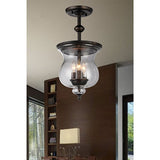 Madigan 3-light Clear Glass 10-inch Antique Pendant Lamp