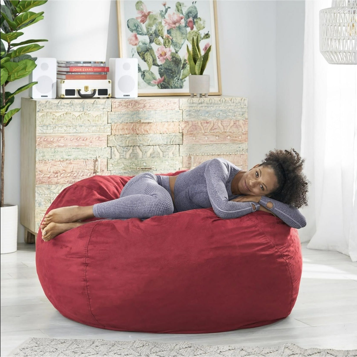 Madison Faux Suede 5-foot Beanbag Chair by Christopher Knight Home