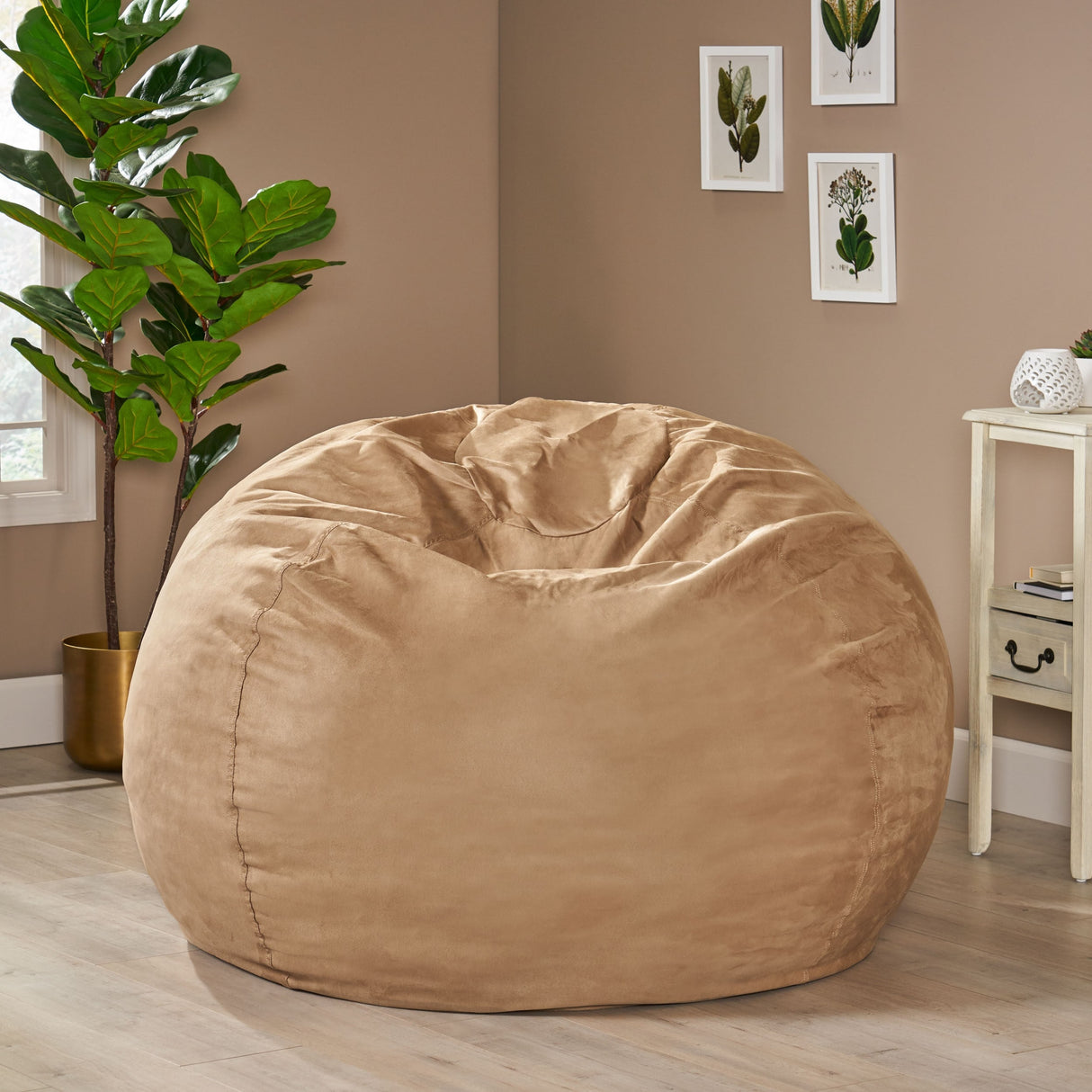 Madison Faux Suede 5-foot Beanbag Chair by Christopher Knight Home