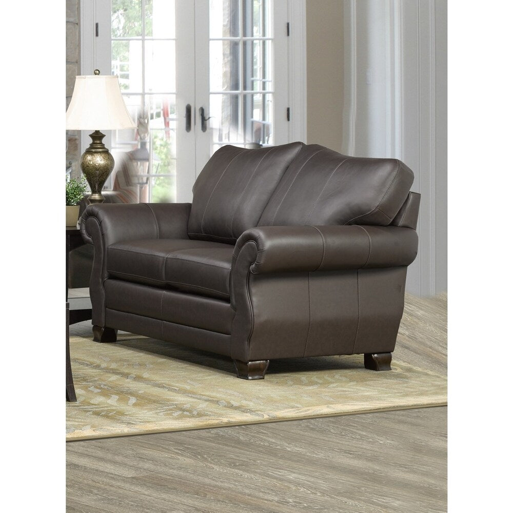 Madison Italian Leather Sofa and Loveseat Set