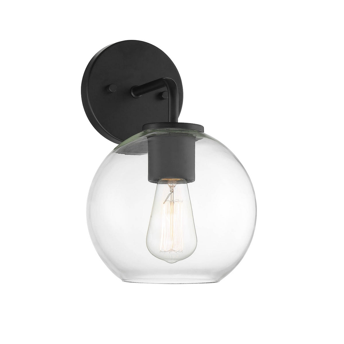 Madison One Light Outdoor Wall Sconce Moutd Matte Black - Exact Size