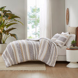 Madison Park Aella Yellow/ Charcoal Cotton Printed Duvet Cover Set