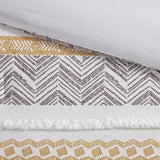 Madison Park Aella Yellow/ Charcoal Cotton Printed Duvet Cover Set