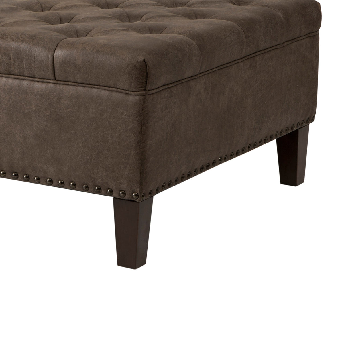 Madison Park Alice Upholstered Cocktail Ottoman - Square, Tufted, Solid Wood