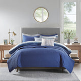 Madison Park Anchorage 8 Piece Printed Seersucker Comforter and Quilt Set Collection