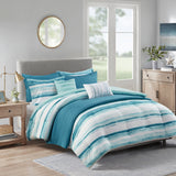 Madison Park Anchorage 8 Piece Printed Seersucker Comforter and Quilt Set Collection