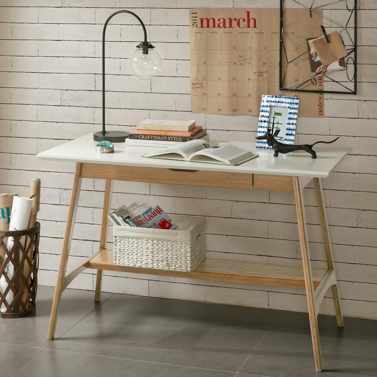 Madison Park Avalon Solid Wood Mid-Century Desk
