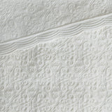 Madison Park Elsa Ivory Embroidered Faux Fur Coverlet Set