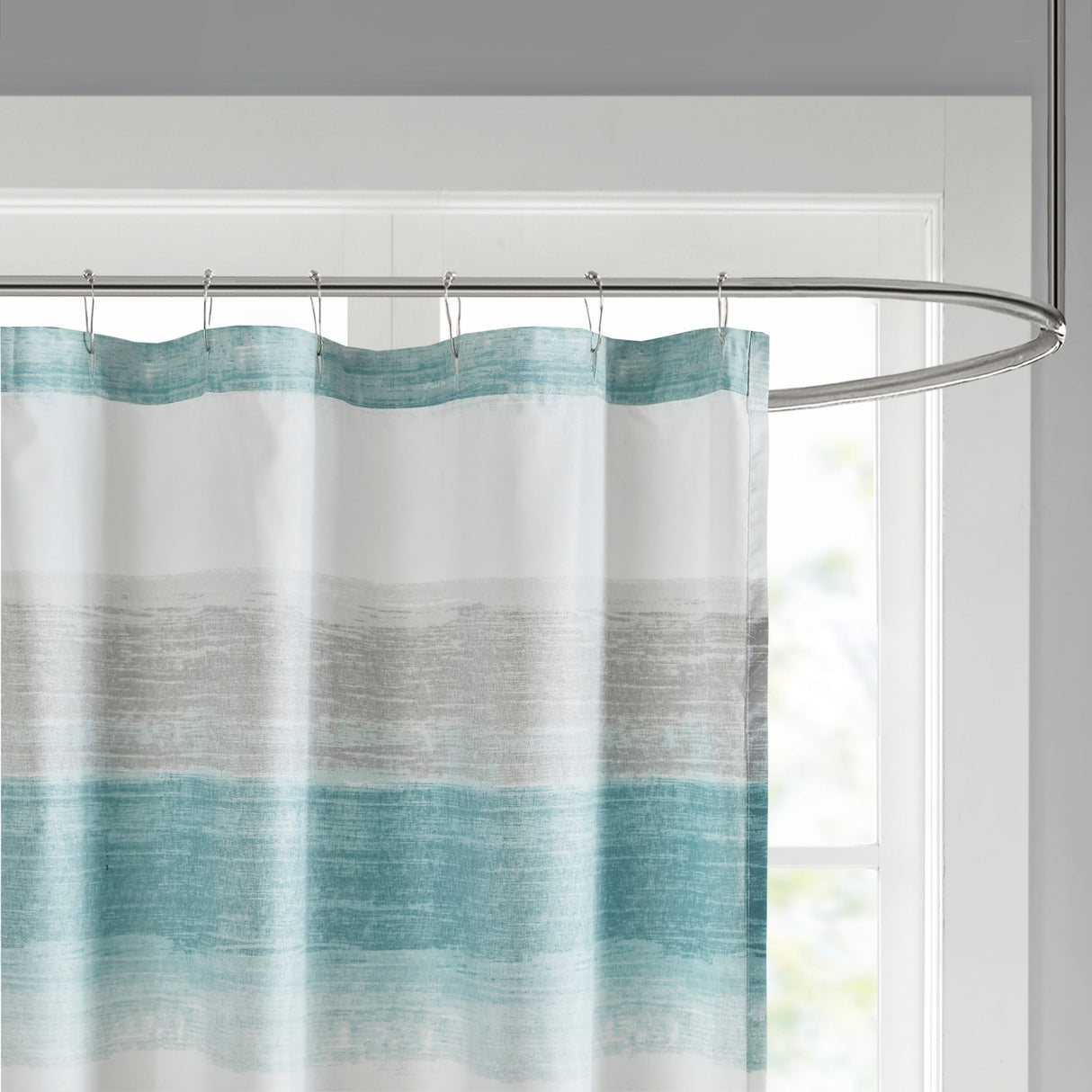 Madison Park Essentials Barret Stripe Print Shower Curtain