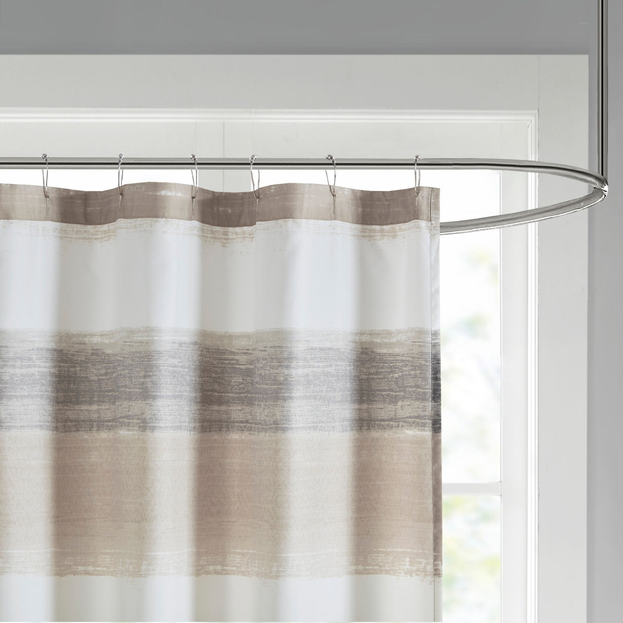 Madison Park Essentials Barret Stripe Print Shower Curtain