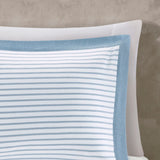 Madison Park Essentials Braydon Blue Reversible Stripe Down Alternative Comforter Set