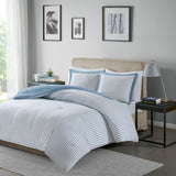 Madison Park Essentials Braydon Blue Reversible Stripe Down Alternative Comforter Set