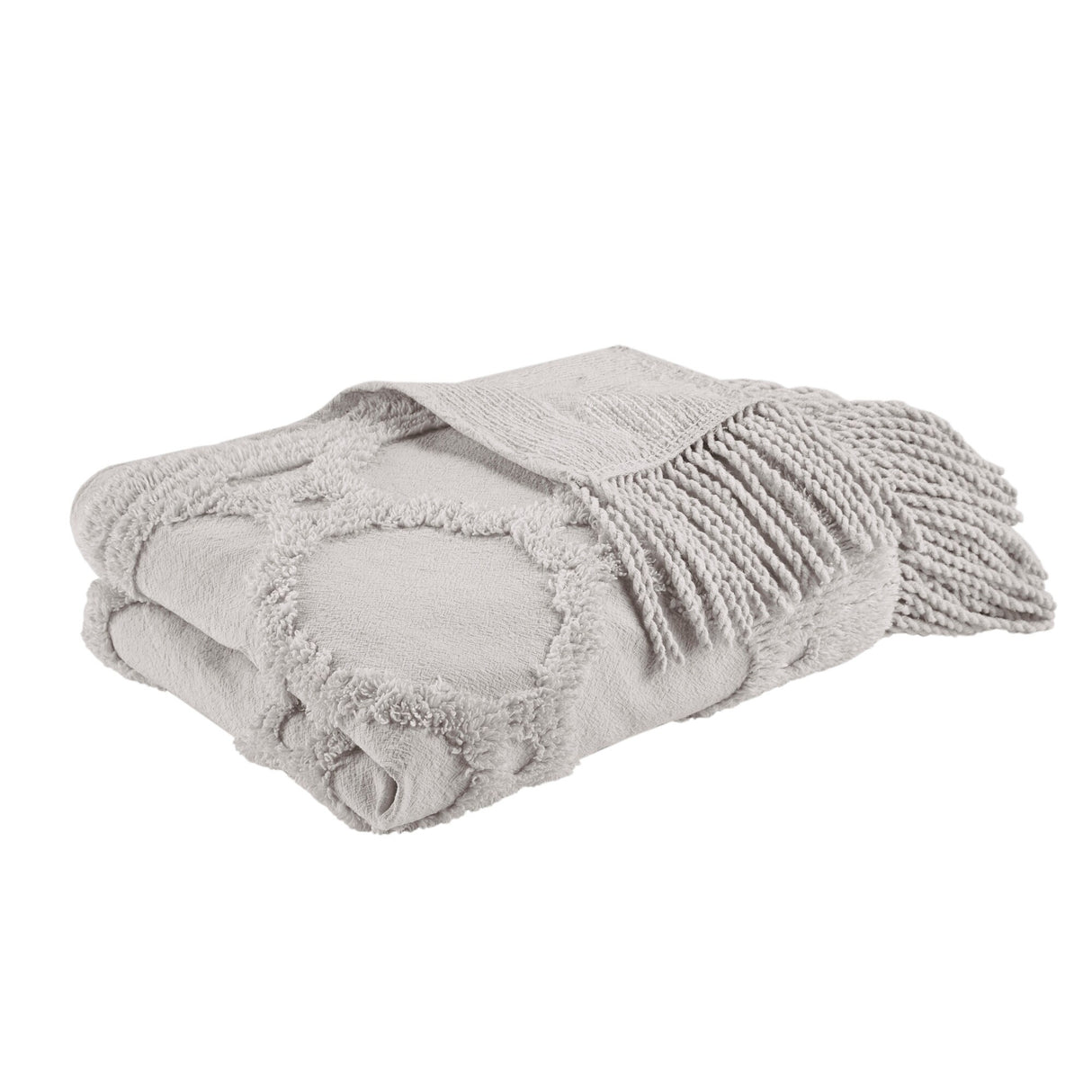 Madison Park Hannah 100-percent Cotton Tufted Chenille Lightweight Throw With Fringe Tassel