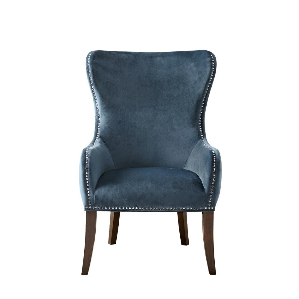 Madison Park Irvine Blue Nailhead Trim Accent Chair