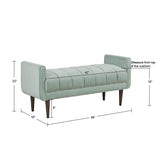 Madison Park Irvington Upholstered Modern Accent Bench - Seafoam
