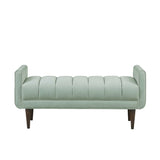Madison Park Irvington Upholstered Modern Accent Bench - Seafoam