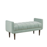 Madison Park Irvington Upholstered Modern Accent Bench - Seafoam