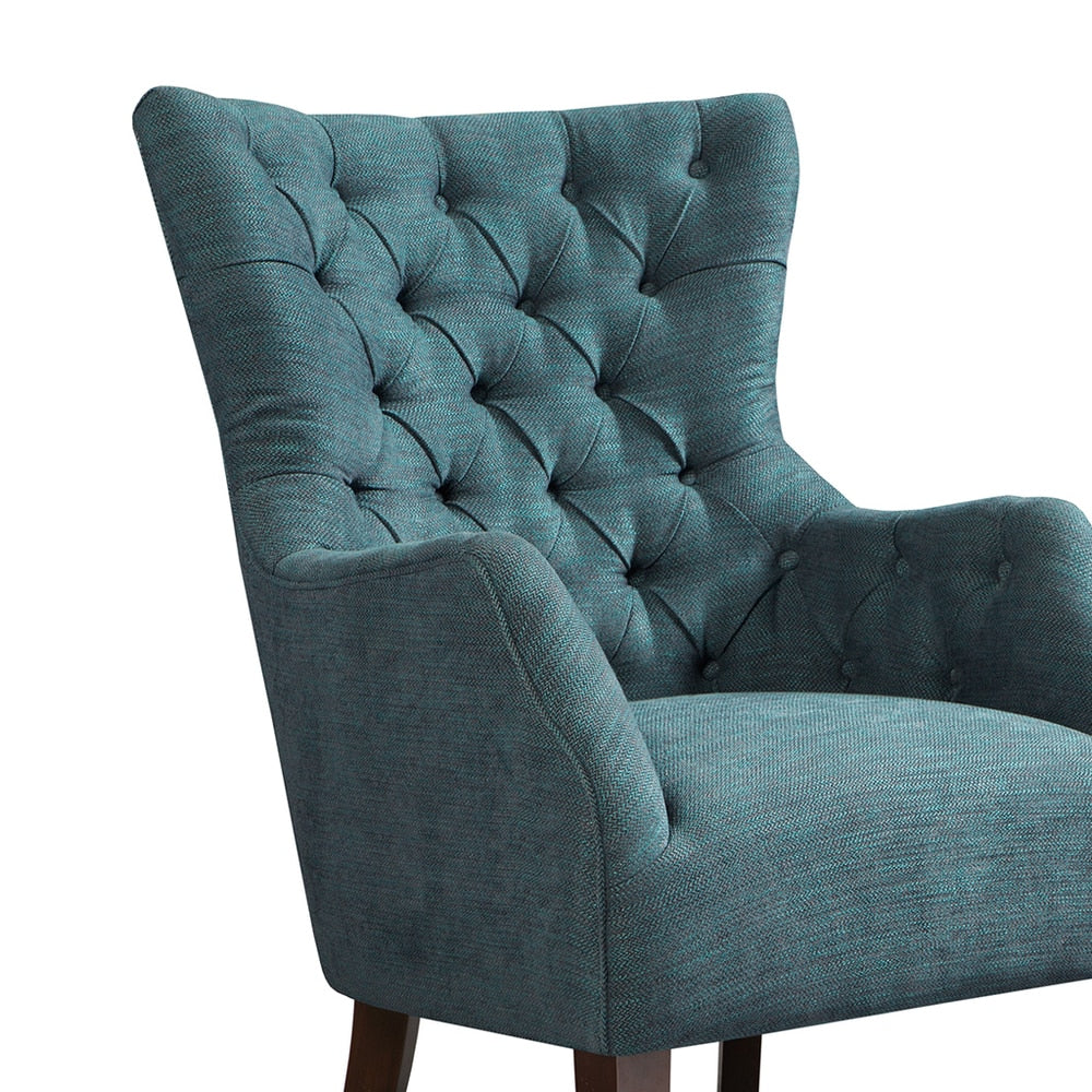 Madison Park Isa Green Button Tufted Wing Chair