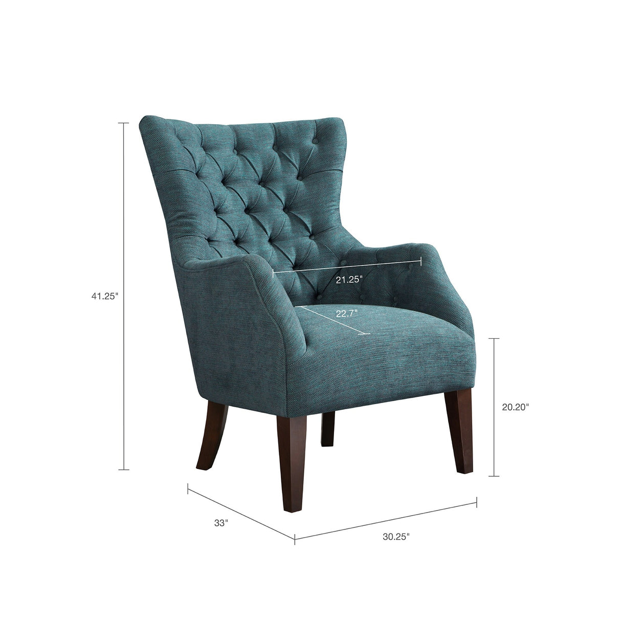 Madison Park Isa Green Button Tufted Wing Chair