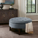 Madison Park Javier Denim/ Brown Round Storage Ottoman