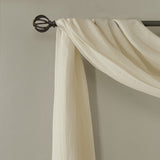 Madison Park Kaylee Solid Lightweight Crushed Sheer Curtain Scarf