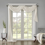 Madison Park Kaylee Solid Lightweight Crushed Sheer Curtain Scarf