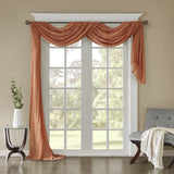 Madison Park Kaylee Solid Lightweight Crushed Sheer Curtain Scarf