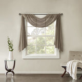 Madison Park Kaylee Solid Lightweight Crushed Sheer Curtain Scarf