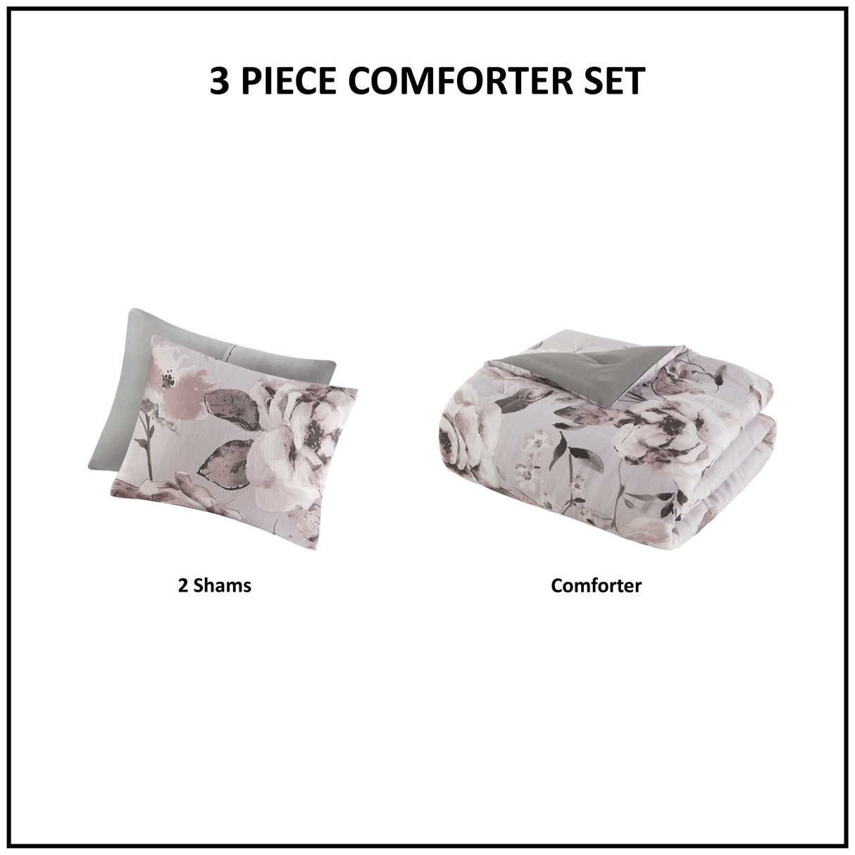 Madison Park Penelope 3 Piece Floral Printed Comforter Set