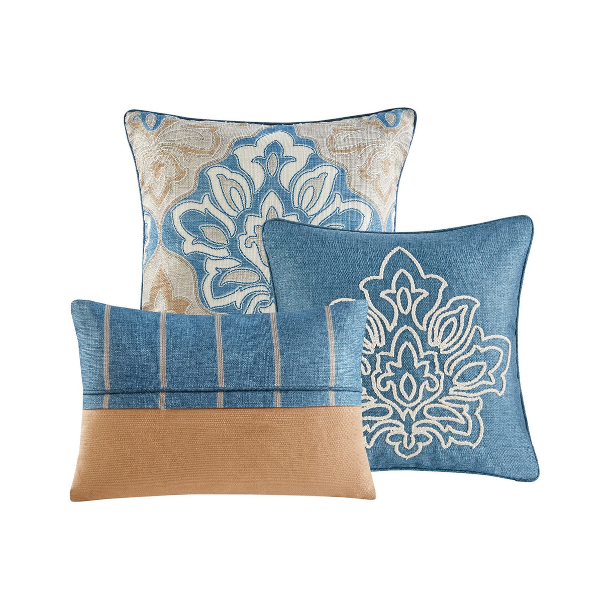 Madison Park Signature Caspian Blue Medallion Print Comforter Set
