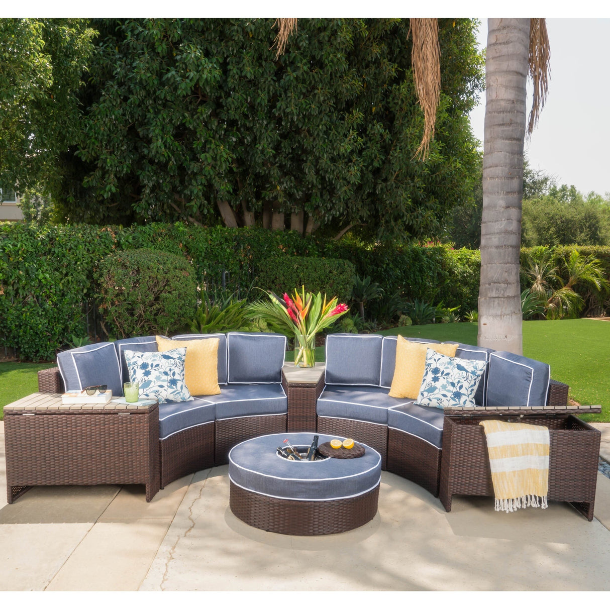 Madras Tortuga Wicker Chat Set by Christopher Knight Home