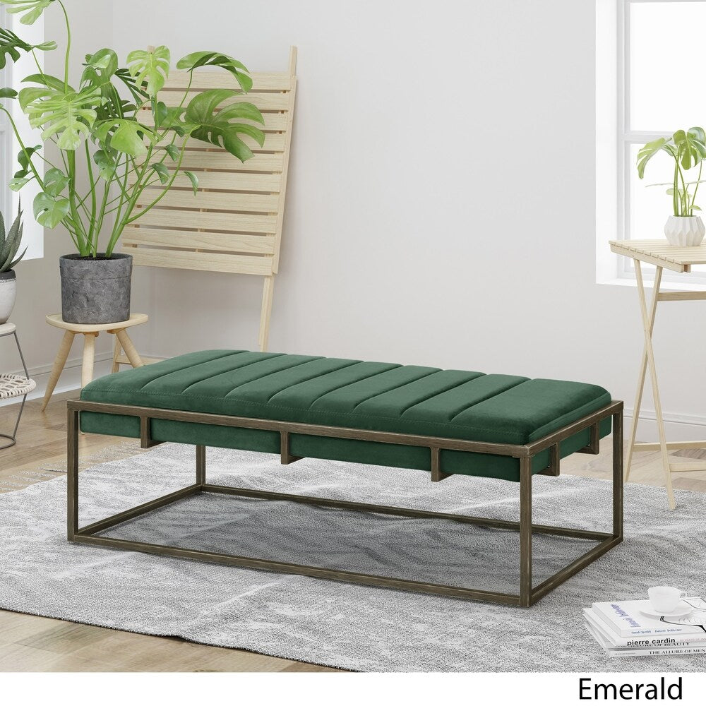 Magdalene Velvet Ottoman Bench by Christopher Knight Home