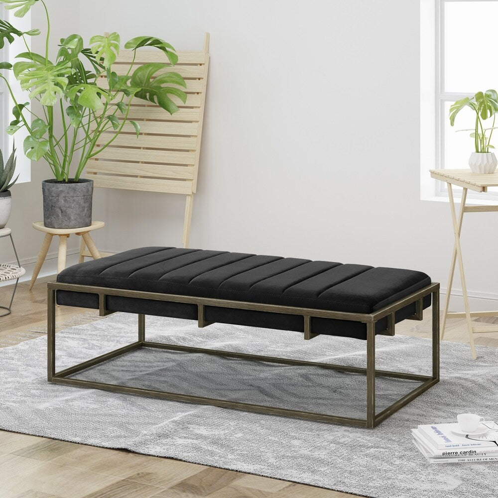 Magdalene Velvet Ottoman Bench by Christopher Knight Home
