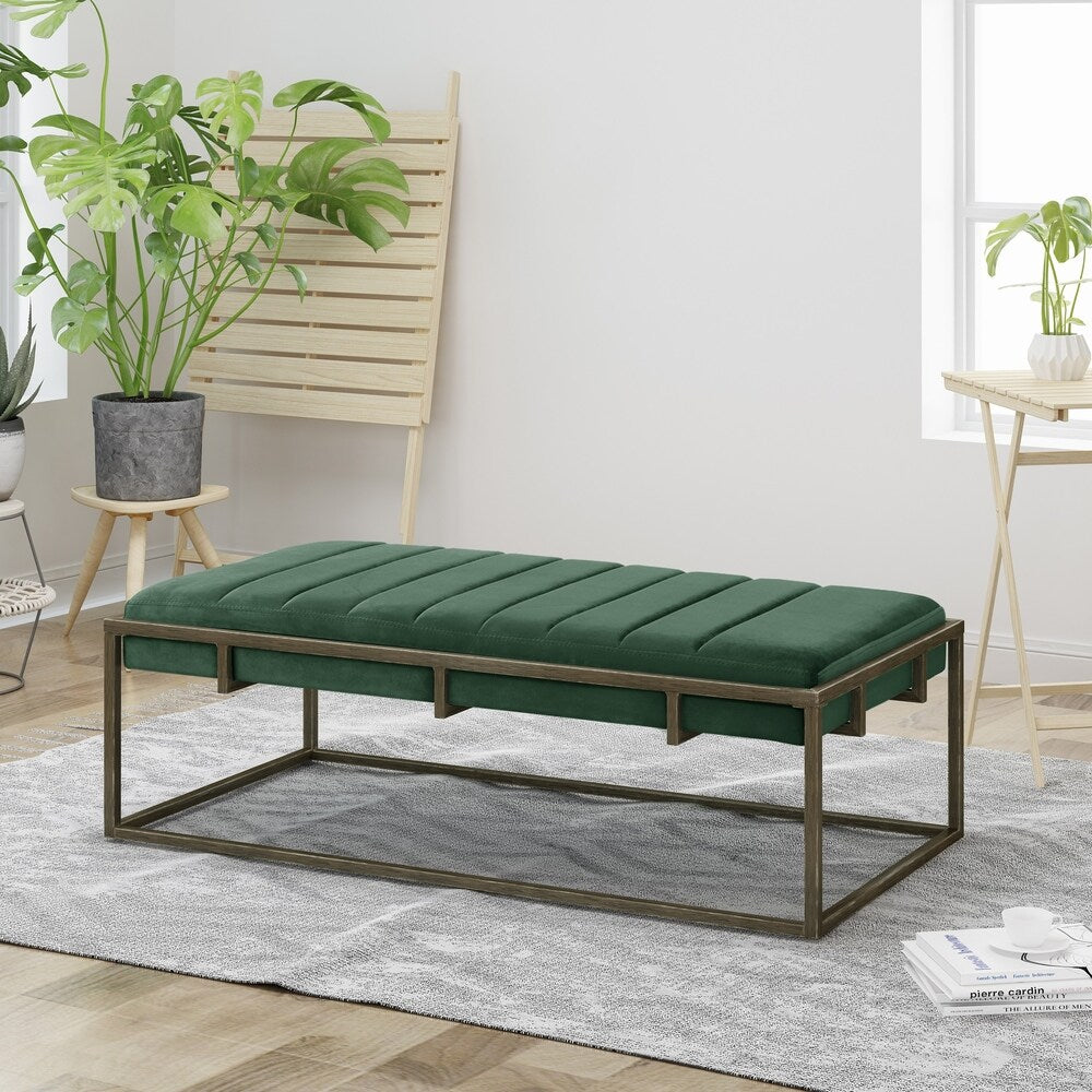 Magdalene Velvet Ottoman Bench by Christopher Knight Home