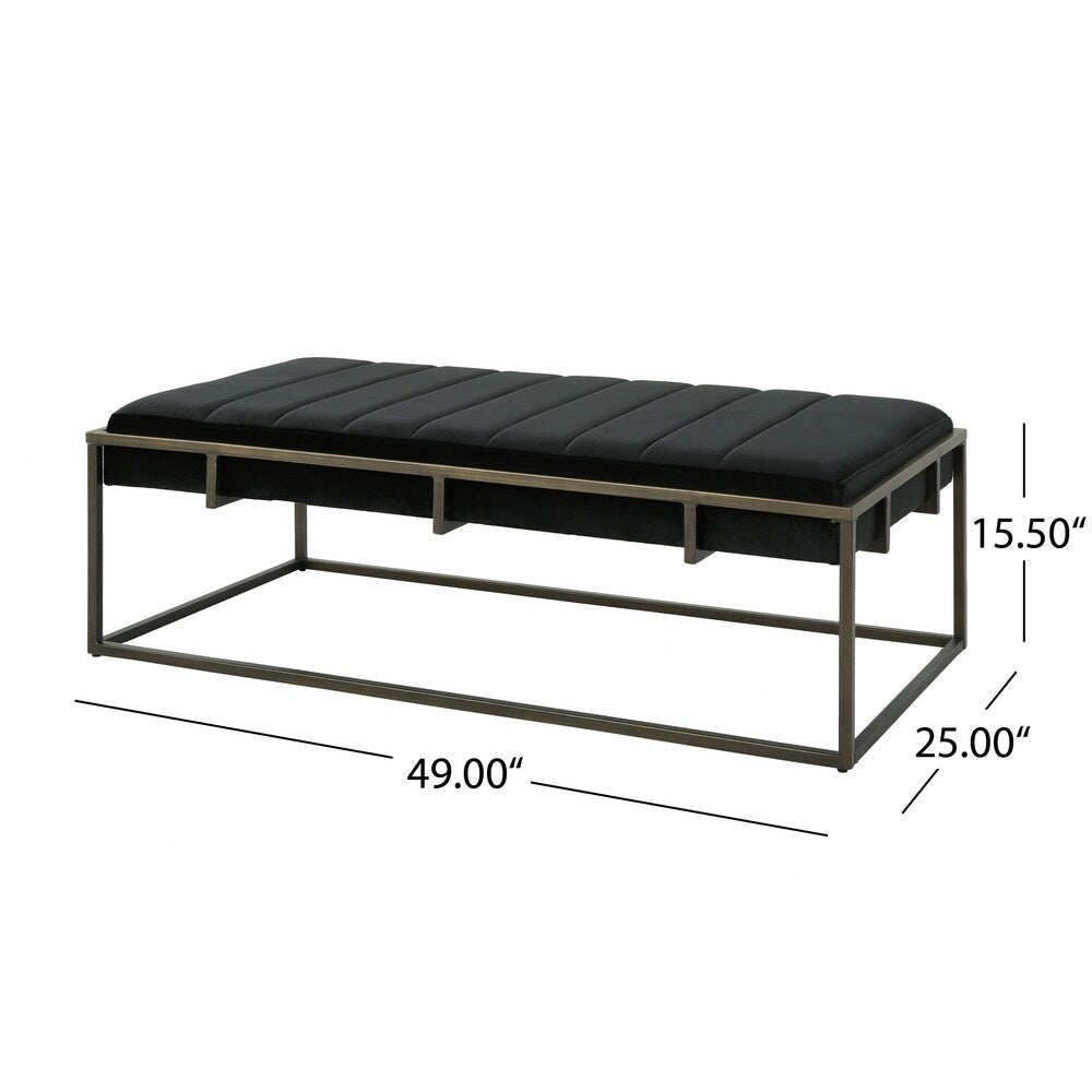 Magdalene Velvet Ottoman Bench by Christopher Knight Home