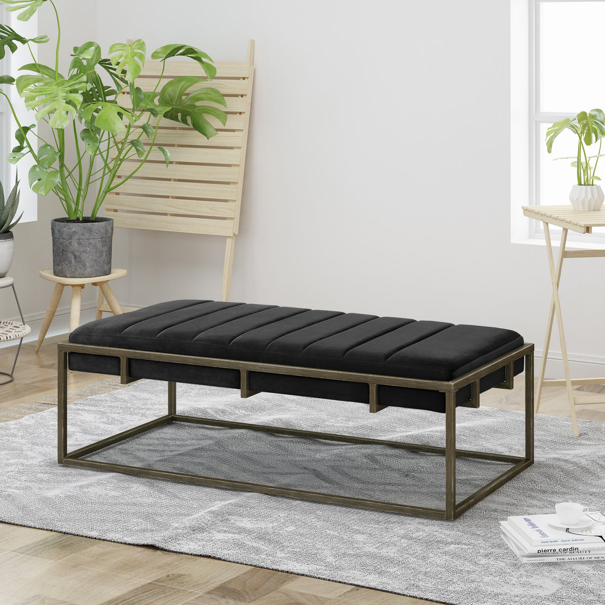 Magdalene Velvet Ottoman Bench by Christopher Knight Home