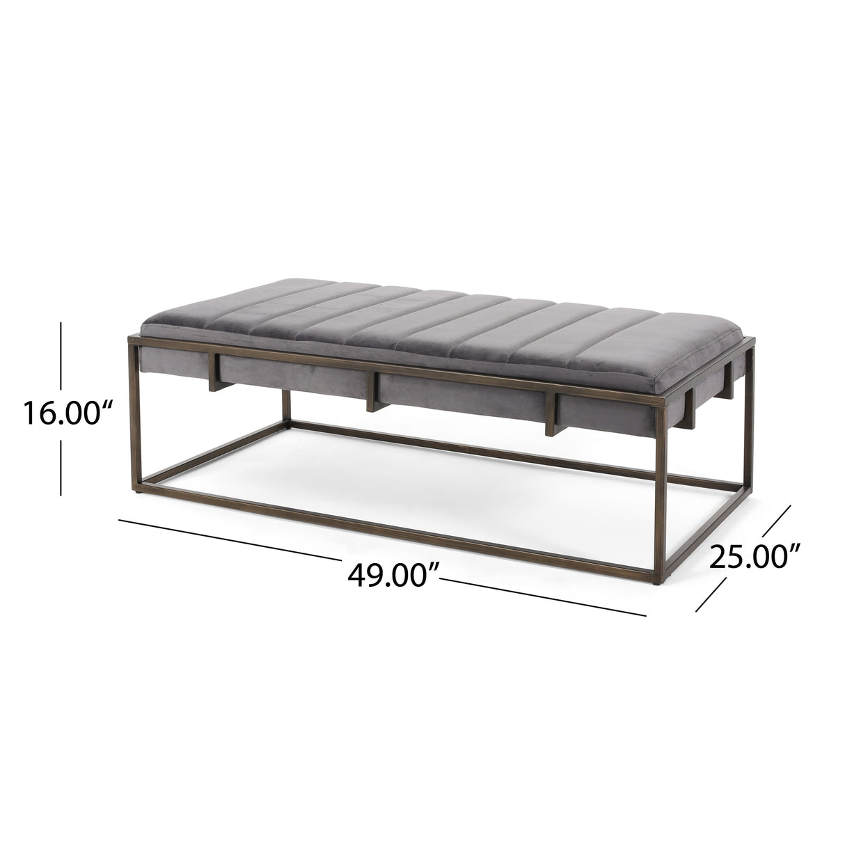 Magdalene Velvet Ottoman Bench by Christopher Knight Home