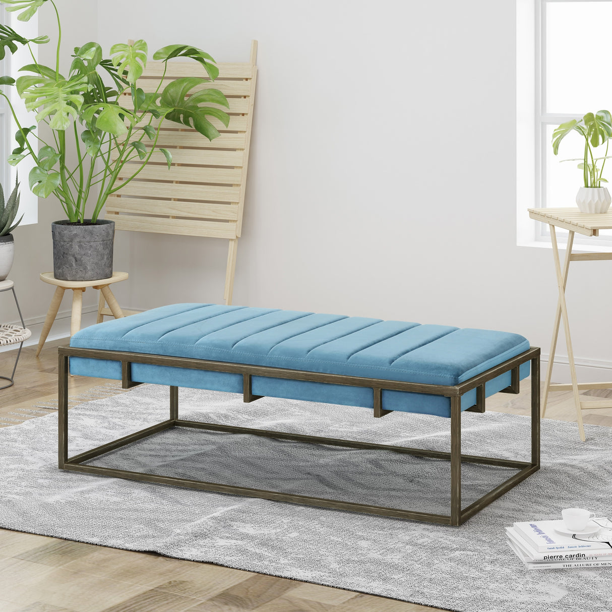 Magdalene Velvet Ottoman Bench by Christopher Knight Home